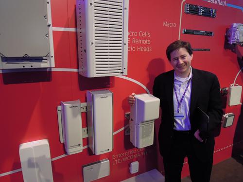 Alcatel-Lucent's Marcus Weldon, seen here at MWC 2013, loves his small radio access network elements with integrated WiFi.