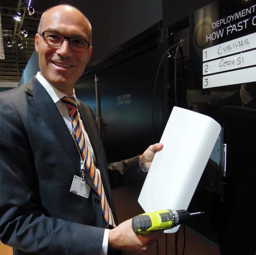 Johan Wibergh, Ericsson's head of the Networks and chief advisor on home improvements, got busy with his drill at this year's Mobile World Congress in Barcelona.