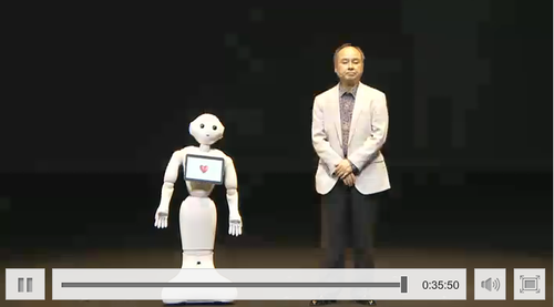 The waist-high Pepper household robot will go on sale in February, but starts working in stores in Japan Friday.