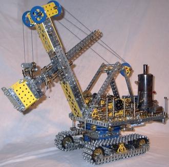 Source: 'Meccano model Steam shovel excavator'. Via Wikipedia. Meccano was the original name for the toy in Britain, later sold in America as Erector Set.