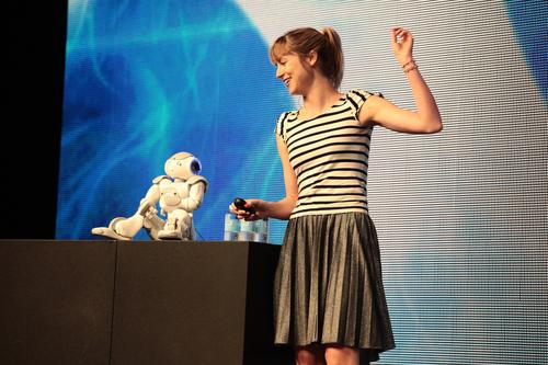 Roboticist Heather Knight brought her robot, Data, to the Freescale Technology Forum  this week in an effort to bridge the 'uncanny valley.' 
 Source: Freescale Semiconductor
