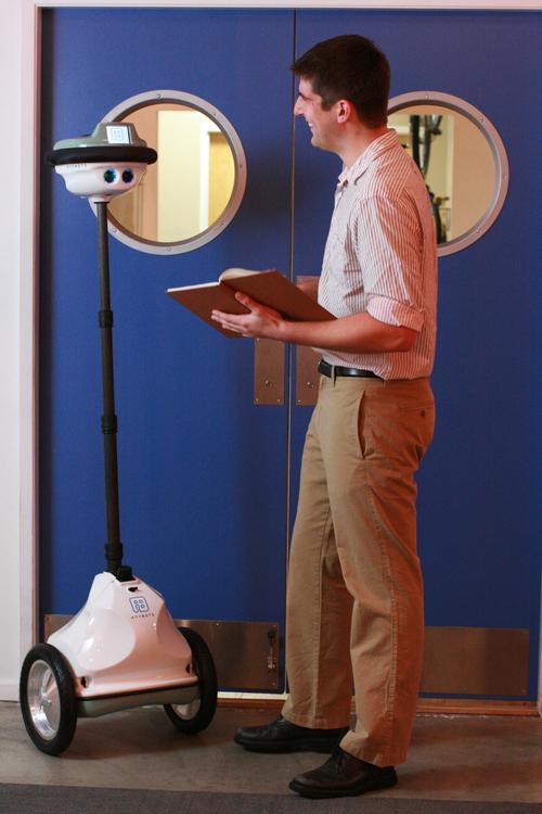 Anybots' QB has a 'face' with two eyes that make the robot seem more human.  Source: Anybots Inc.