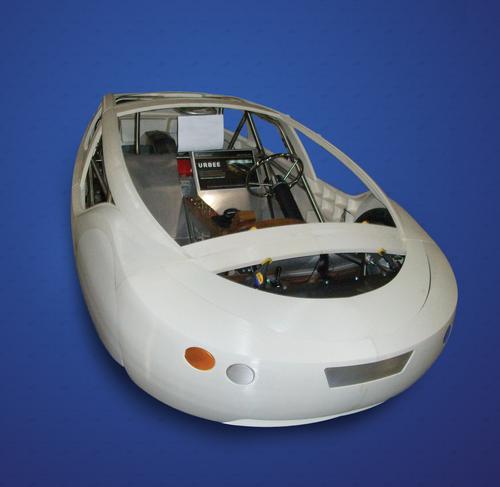 The body panels for the prototype Urbee were produced with 3D printers.
