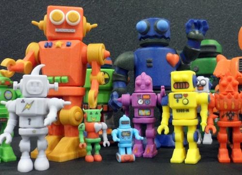 MyRobotNation.com leverages the latest in HTML 5.0 and WebGL
technologies to let virtually anyone,  not just CAD users, design and print customized 3D robot figurines.
