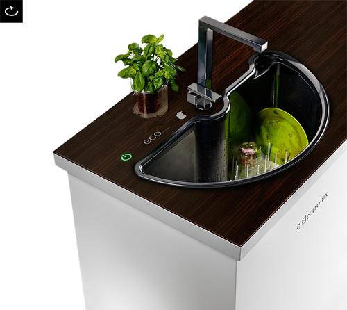 Korean design firm Ahhaproject created the Eco Automatic Swivel-in-the-Sink dishwasher for Electrolux.