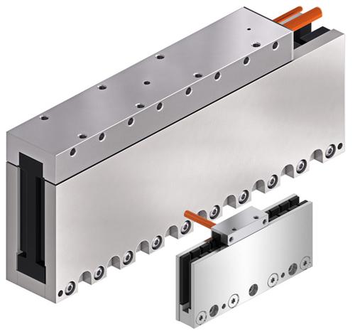 Rexroth MCL ironless linear motor offers positioning accuracy down to a few microns. (Photo courtesy of Bosch Rexroth AG.)