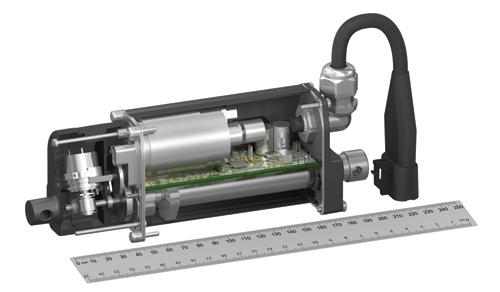 The new Thomson Electrak smart actuator is a single actuator with onboard electronics that can provide speed, current, and position sensing, as well as temperature and voltage compensation.