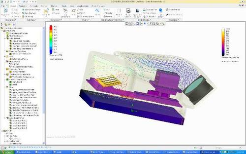FloEFD from Mentor Graphics turns CFD analysis into a plug-in for CAD, allowing engineers to perform analysis functions easily within their familiar tool without having to learn a complex new program and with the ability to work directly on native geometry. 
Image courtesy of Mentor Graphics