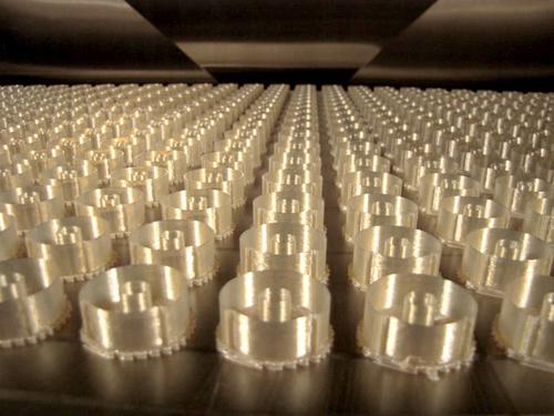 Up to 500 toroid housing production parts for R.C. Allen aircraft instruments can be produced in a single run with systems based on Stratasys' fused deposition modeling (FDM) process.