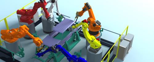 Plant updates can be tested before operators throw the switch on the control system. The use of simulation will likely expand considerably in 2012. Simulation is being used in new plant development, plant updates, and in configuring the plant for new products or for greater optimization. 

The advantage is the ability to test the system before it is deployed. The result is a significant reduction in set-up costs -- both labor and time -- and greater optimization. Plant operators report that the reduction in set-up costs alone covers the cost of using simulation. This photo shows an example of simulation used to configure robots. 

(Source: Simx Simulation.)