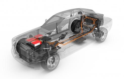 In Rolls-Royce's 102EX Phantom Experimental Electric, a gasoline-burning engine and gearbox were replaced by a lithium-ion battery pack, and two motors mounted on the rear sub-frame. Weighing in about 1,400lb, the vehicle's lithium-ion pack is more than twice the mass of the Nissan Leaf's 660lb battery.   (Source: Rolls-Royce)