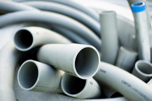 The EPA has finallzed its emissions standards for the production of PVC resins used in a variety of products, such as this gray Schedule 40 PVC plastic tubing used as a conduit for electric wires.