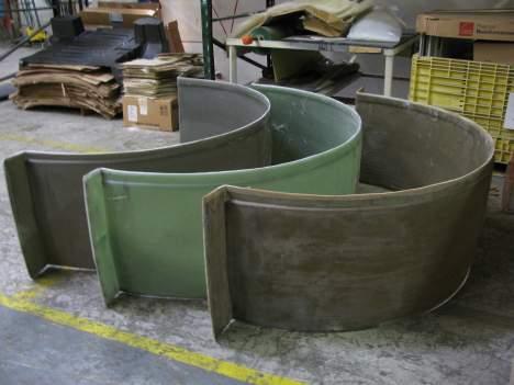 Composites made from a soy-based polyurethane resin can produce lighter wind turbine components, such as these root rings, that retain their strength. (Source: Bayer MaterialScience)