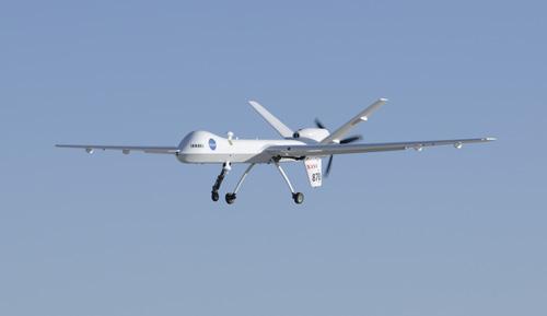 NASA's Ikhana glides in for landing at Edwards Air Force Base after the first test flight of the new ADS-B aircraft tracking technology on an unmanned aircraft system.   (Source: NASA)