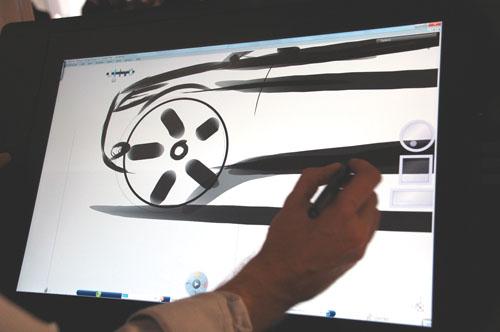 Dassault's Natural Sketch, which blends 2D paint gestures with realistic 3D modeling capabilities, is planned for release on the iPad later this year.   (Source: Dassault Systemes)