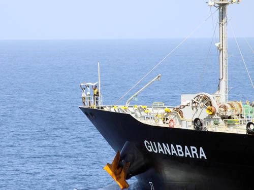 Suspected pirates surrender to the Navy off the coast of Turkey from the Japanese-owned commercial oil tanker M/V Guanabara in March 2011. The Office of Naval Research is hoping to stop pirates with Web applications being designed through the International Collaborative Development for Enhanced Maritime Domain Awareness project to provide real-time information in Chile, Ghana, South Africa, and other countries. (Source: US Navy)