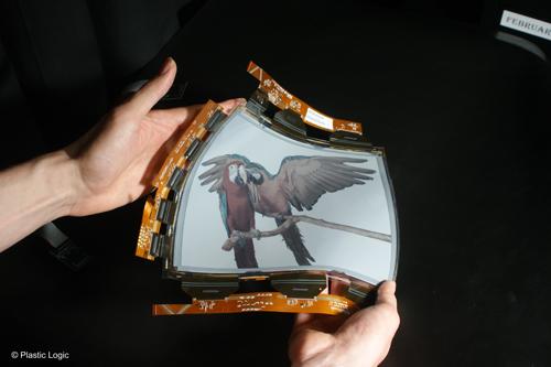 Plastic Logic's flexible color display is daylight readable and has multiple applications.   (Source: Plastic Logic)