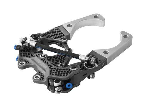 The PowerGripper, which mimics a bird's beak, employs Watt's linkage as a motion principle. It also uses Festo's fluidic muscle, a new type of pneumatic drive that enables motion sequences approaching human movement. The NanoForceGripper, not pictured, is modeled on a gecko's feet and is designed to grip very delicate objects with smooth surfaces, such as glasses or displays, using almost no energy. (Source: Festo)