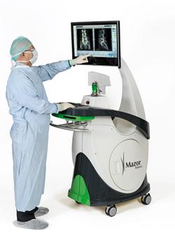 The first brain surgery assisted by robots has been performed at HSK Hospital in Wiesbaden, Germany using Mazor Robotics' Renaissance robotic guidance system for spine surgery.   (Source: Mazor Robotics)