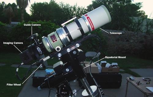 Pictured is the labeled deep-sky imaging system.