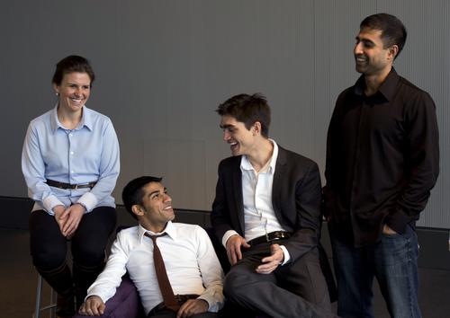 Ministry of Supply's co-founders model the company's new line of dress shirts, which use a combination of materials -- including technology developed by NASA -- to keep sweat away from a person's body and regulate heat so they are sweat- and odor-resistant. They are also made of a stretchy fabric that conforms to a person's body, making them more comfortable than traditional dress shirts.   (Source: Ministry of Supply)