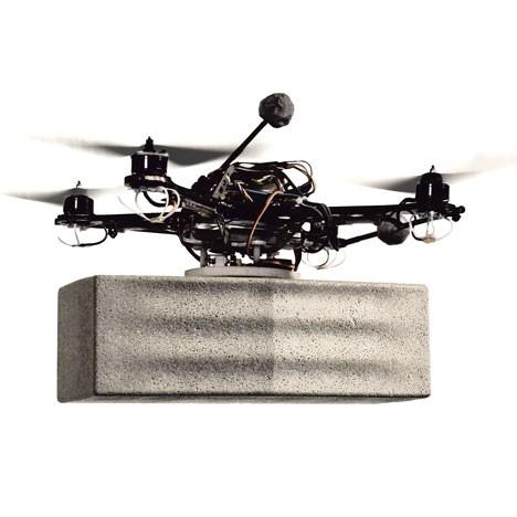 In addition to helping first responders, performing inspections, and carrying messages, flying robots are helping in building construction. Flying machine-enabled construction was demonstrated in an installation exhibited earlier this year at France's Fond Regionale d'Art Contemporain du Centre. The method has been pioneered by Raffaello D'Andrea, professor of dynamic systems and control at the Swiss Federal Institute of Technology. The installation was an architectural structure 6m high and 3.5m in diameter, developed in collaboration with architectural firm Gramazio & Kohler. The structure was assembled by autonomous flying machines working in parallel and acting cooperatively. The quadrotors were programmed to interact, lift, carry, and assemble the structure, built of 1,500 prefabricated, polystyrene, bricked-shaped modules. 
  (Source: Raffaello D'Andrea)
