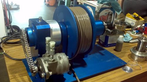 Information cable carries data from the penetration cone. Tension is controlled by the Ogura OPC-80N.