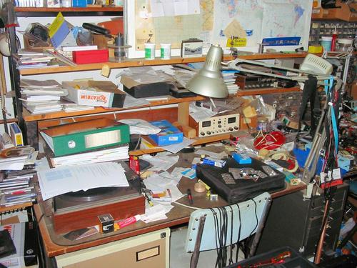 Voigt did not have a shortage of messy parts of his desk to capture on film (well, you know what I mean)!