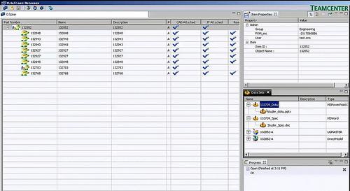 With Siemens PLM Software's Briefcase Browser, suppliers can consume design data from the OEM's Teamcenter repository, including content such as part structures, items, attachments, and properties. (Source: Siemens PLM Software)