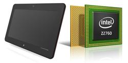 The Intel Atom processor Z2760 ('Clover Trail') was architected specifically for Windows 8. It is based on Intel's 32nm process technology, powers lightweight tablets and convertibles that meet the demands of consumers and business users, and includes outstanding battery life, always-on technology, connected standby, and the sleekest designs available. This touch-enabled tablet features a sensor hub microcontroller with an array of physical and logical motion sensors including accelerometer, magnetometer, gyroscope, fusion sensors (compass, device orientation, and inclinometer) proximity, additional location systems (ALS), and GPS. Certified for Windows 8.   (Source: Intel Corp.)