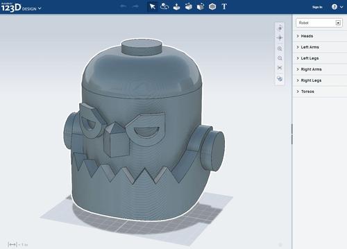Browser-based 123D Design and example model. (Source: Autodesk)