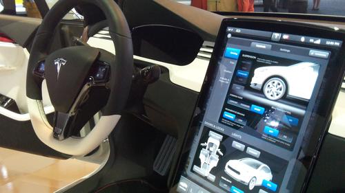 The Model X's 17-inch diagonal touchscreen would be the auto industry's biggest when the vehicle reaches production.   (Source: Design News)