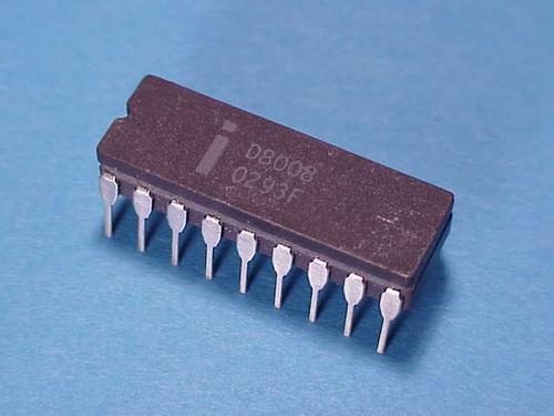 The Intel 8008, the first general-purpose 8-bit microcontroller.   (Source: Intel)