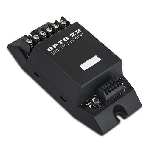 The new network LED Dimmer from Opto 22 uses pulse width modulation technology (PWM) to control brightness from 0-100 percent for 9-30 to control VDC constant voltage LED lighting assemblies such as lamps, bulbs, strips, ropes and bars. It can also be used for other resistive-type loads.   (Source: Opto 22)
