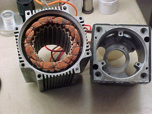 Typical windings in a brushless motor stator, showing complete slot fill. Redundant design is required for space applications, as a backup in case of component failure. When the engineer decides to have redundant windings, something has to change in terms of motor performance. To preserve performance specs, a better solution to mechanical redundancy is electrical redundancy in the same mechanical housing. (Source: Empire Magnetics)