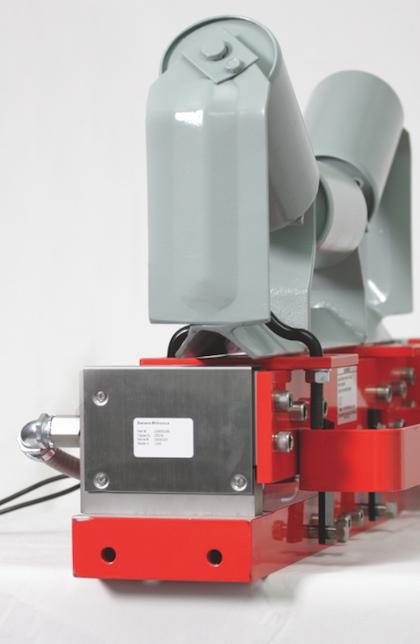 Figure 3: The front mounting of the MSI load cell helps minimize product buildup and increases rigidity across the conveyor width.
