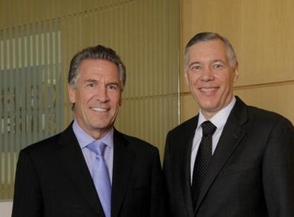 From left to right: Mike Splinter, who becomes executive chairman of Applied Materials, and Gary Dickerson, who becomes CEO, with effect from Sept. 1.