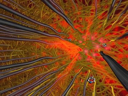 New high-sensitivity sensor uses bundles of carbon nanotubes having curved tips that let through Raman scattered light to enable ultra-sensitive chemical detection.
SOURCE: H.G. Park / ETH Zurich)