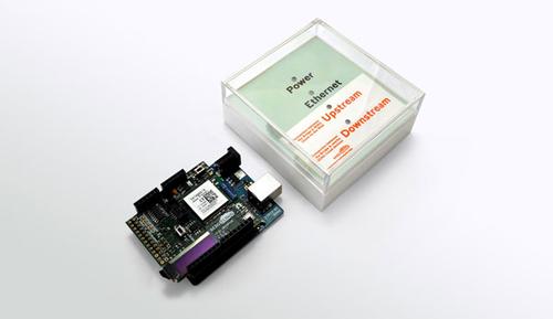 The BERG development platform connected to an Arduino, via Bergcloud. Not currently available to the public.