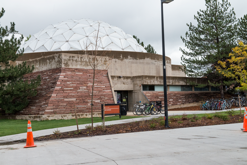 This is the outside of our building. It was constructed in 1975 with a grant from Wallace Fiske. We're on campus at the University of Colorado at Boulder.