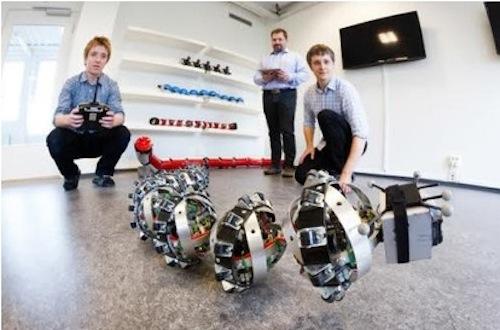The plan seems to be a rover/robot snake combo: The rover can cover the long distances, while the snake crawls on the ground. The combo also makes sense from a power basis. A cable will attach the rover and snake. The snake can draw power from the rover's abundant power source, and the cable can provide traction and communications.