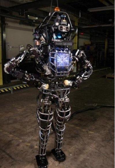 Isn't he a hunk? It looks like a robot toy that my son played with, and an entity you wouldn't want to meet up with in the proverbial dark alley. It's DARPA's high mobility humanoid, built by Boston Dynamics, that can handle rough terrain and hazardous situations (read: Fukushima). There are potentially many scenarios in the industrial world where a robot like Atlas could perform.