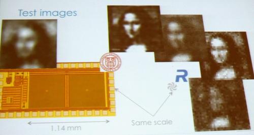 The image (top center) is the best Rambus delivered to date from an 80 micron device, but the company expects to double resolution with advanced math. Click here to enlarge.