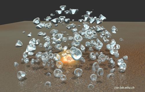 The destructive power of collapsing bubbles could destroy cancer cells or shatter kidney stones in human patients.(Source: ETH Zurich)