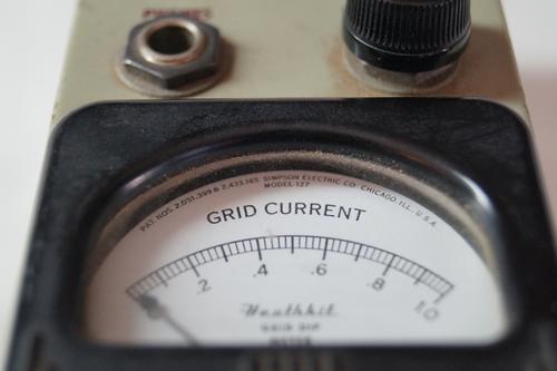 Close view of the display shows that it was manufactured by Simpson Electric Co. Chicago. It is Model 127.
Click here to enlarge.