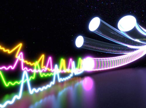 Artists conception of Nyquist pulses encoding 10-times more information (Source: (C) Jamani Caillet / EPFL)