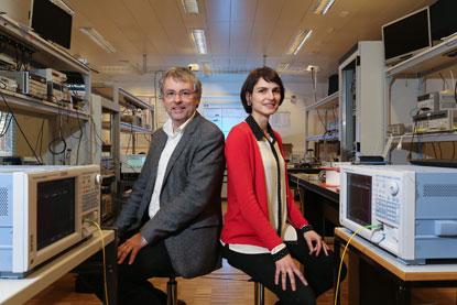 EPFL research team of Luc Thevenaz and Camille Bres claim to pack 10-times as much information in conventional optical fibers. (Source: EPFL)