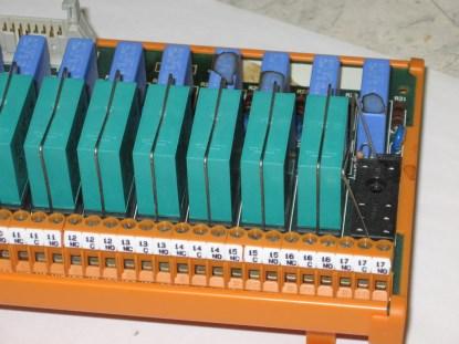 Figure 3. Non-pluggable screw terminals; note the ability to add clip-in tags to identify each pole of the connector. (Click here to see a larger image.)