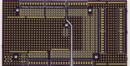 Top view of the Universal Screw-Block Proto-Shield PCBs.