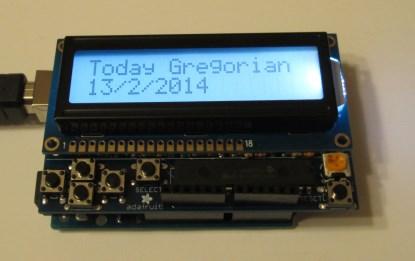 Arduino Uno with LCD Shield mounted (click here for a larger image).